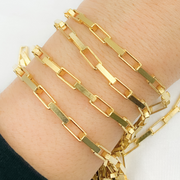 Gold Plated 925 Sterling Silver Flat Box Chain